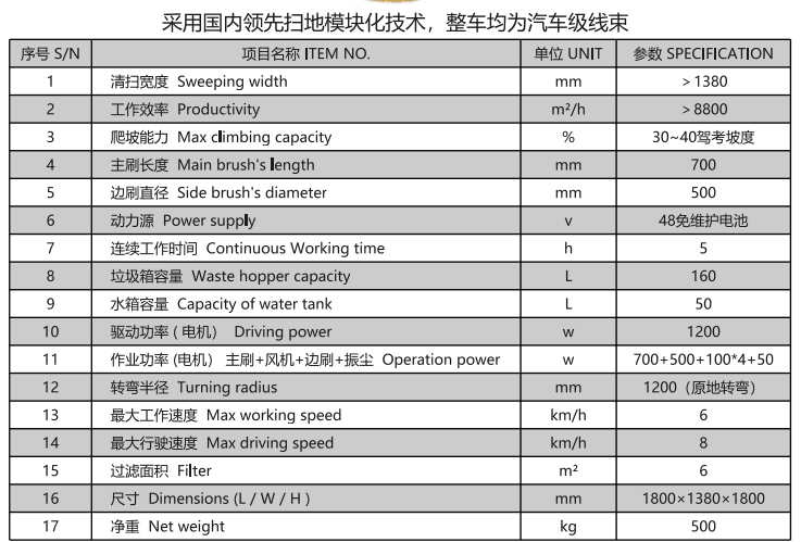 洁路宝驾驶昂仁扫地机1400